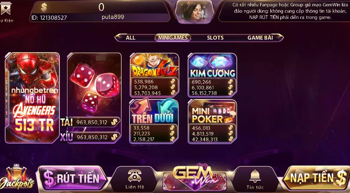 Mini games siêu tốc tại tải gemwin